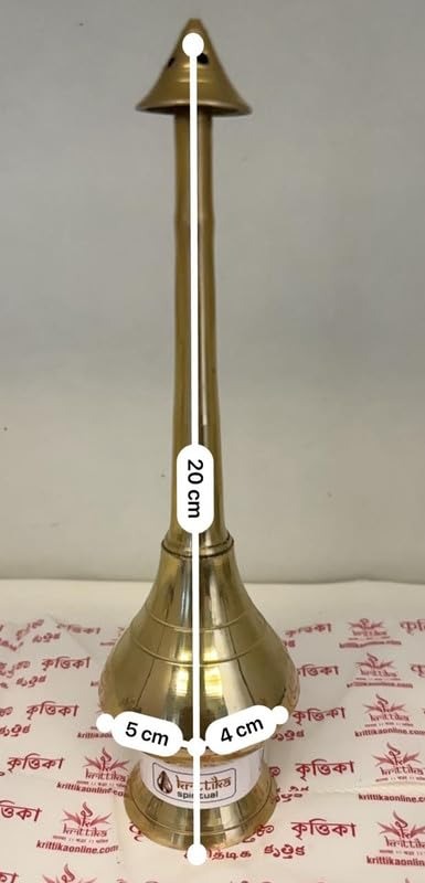 Brass Metal Dhoop Incense Burner and Gangajal Ittar Gulab Jal Sprinkler Bottle - Image 2